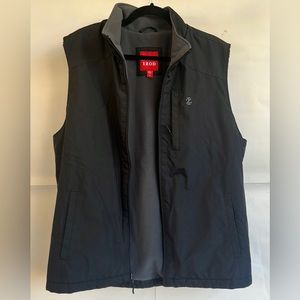 IZOD FLEECE LINED ZIP UP VEST MENS SIZE L BLACK